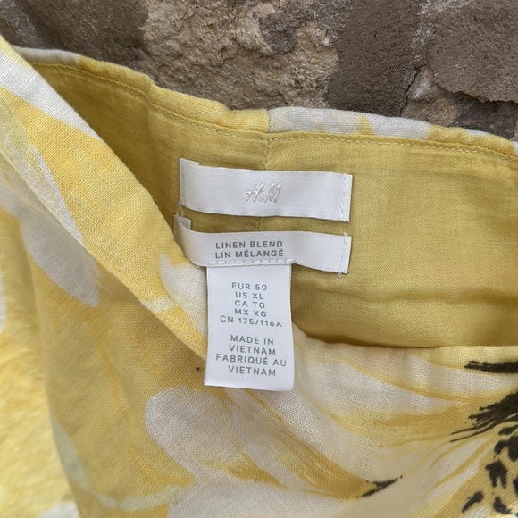H&M Linen mini sunflower dress size XL - Picture 4 of 4